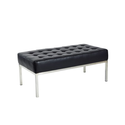 Ottoman 2 seater Black Leather