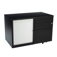 Bo Mobile CADDIE 900 wide Satin white/white tambour and Black Satin/white tambour door 2