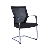 Tom Sled base chair black mesh/black fabric