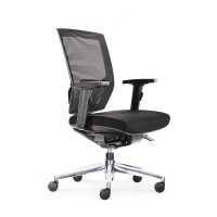 Vegas Medium back chair Black mesh Black fabric seat